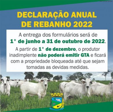 Atenção para data da declaração anual de rebanho 2022